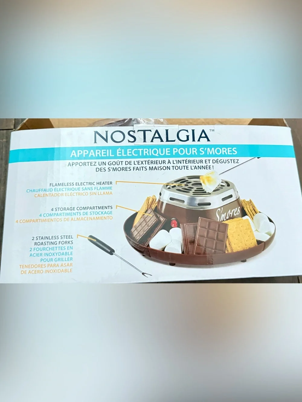 Nostalgia Electric S’Mores Maker Indoor Flameless Roaster New in Box NIB